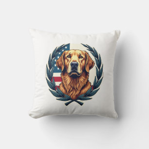 Liberty Golden Retriever Vintage Patriotisches T-S Kissen