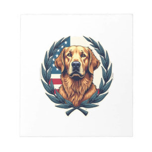 Liberty Golden Retriever Vintage Patriotisches T-S Notizblock