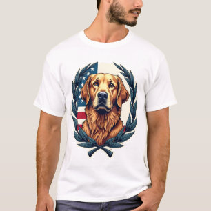 Liberty Golden Retriever Vintage Patriotisches T-S T-Shirt