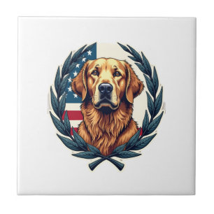 Liberty Golden Retriever Vintage-Patriotismus-Shir Fliese