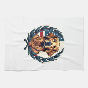 Liberty Golden Retriever Vintage-Patriotismus-Shir Geschirrtuch