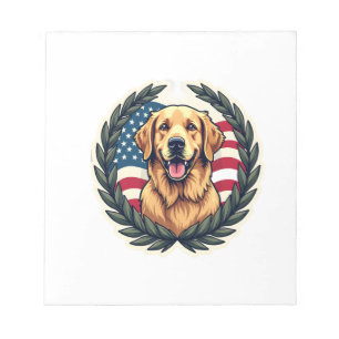 Liberty Golden Retriever Vintage-Patriotismus-Shir Notizblock