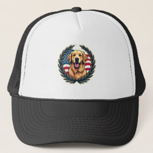 Liberty Golden Retriever Vintage-Patriotismus-Shir Truckerkappe