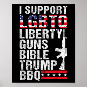 Liberty Guns Bible Trump Grillen Poster