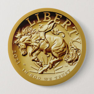 Liberty Horse Coin  Button