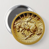 Liberty Horse Coin  Button (Vorne & Hinten)