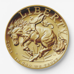 Liberty Horse Münze  Pappteller