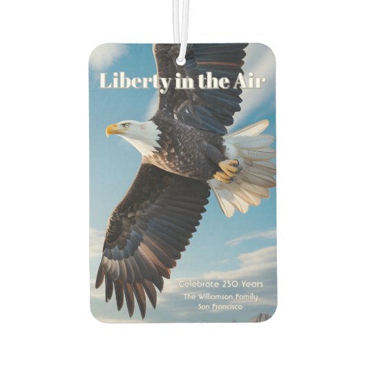 Liberty in the Air • 1776–2026 Eagle Keepsake Autolufterfrischer (Rückseite)