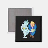 Liberty Kicks Trump 2020 Wahl Anti Donald Demo Magnet (Vorderseite/Rückseite)