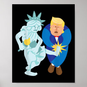 Liberty Kicks Trump 2020 Wahl Anti Donald Demo Poster