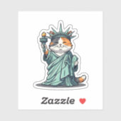 Liberty Kitty - Katze als Freiheitsstatue Aufkleber (Blatt)
