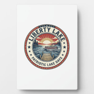 Liberty Lake Patriotischer Patrioter See Leben Vin Fotoplatte