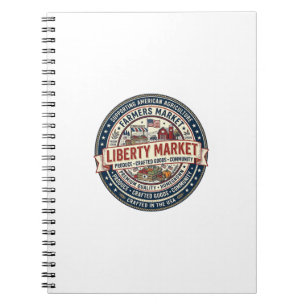 Liberty Market Patriotischer Patriotischer Bauernm Notizblock