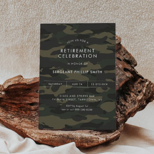 LIBERTY Militäres Party für das Ruhestand dünn grü Einladung