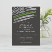 LIBERTY Militäres Party für das Ruhestand dünn grü Einladung (Stehend Vorderseite)