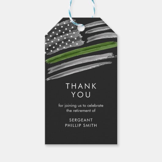 LIBERTY Militäres Party für das Ruhestand dünn grü Geschenkanhänger (Vorderseite)