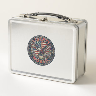 Liberty Mosaik Patriotisch Patriotisches Mosaik Vi Metall Brotdose