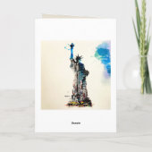 Liberty New York City Travel Liebe Watercolor Karte (Rückseite)