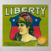 Liberty Orange LabelEscondido, CA Poster (Vorne)