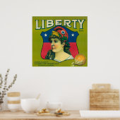 Liberty Orange LabelEscondido, CA Poster (Küche)
