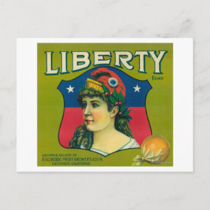 Liberty Orange LabelEscondido, CA Postkarte