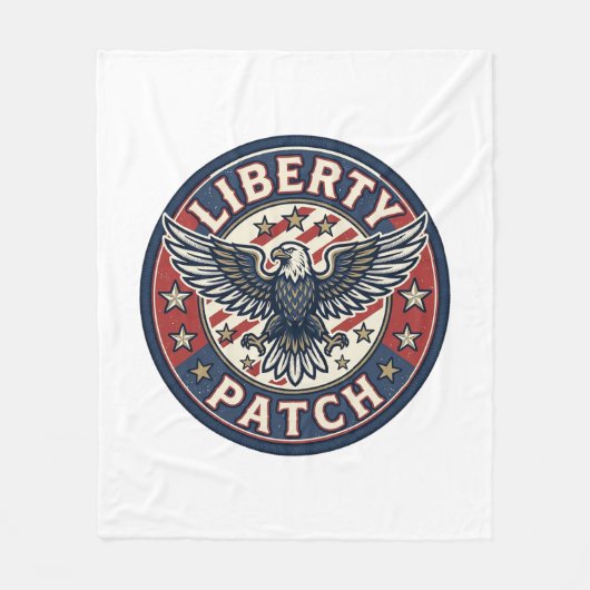 Liberty Patch Patriotischer Stickerei-Patch Fleecedecke (Vorderseite)