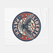 Liberty Patch Patriotischer Stickerei-Patch Fleecedecke (Vorderseite (Horizontal))