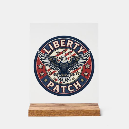 Liberty Patch Patriotisches Patch Stickerei Acrylschild (Vorderseite)