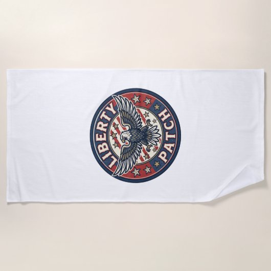 Liberty Patch Patriotisches Patch Stickerei Strandtuch (Vorderseite)