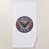 Liberty Patch Patriotisches Patch Stickerei Strandtuch (Vorderseite)