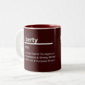 Liberty Personalized Name Coffee Mug Zweifarbige Tasse (Vorderseite Links)