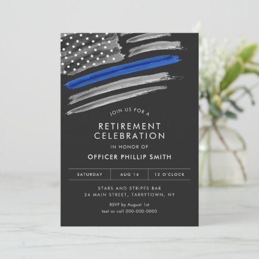 LIBERTY Police Enforcement Rentirement Party Einladung (Stehend Vorderseite)
