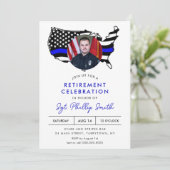 LIBERTY Police Military Retirement Party Einladung (Stehend Vorderseite)