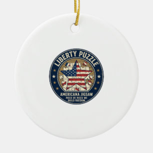 Liberty Puzzle Patriotisches Patriotisches Puzzle  Keramik Ornament