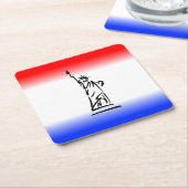 Liberty Red Blue Stripe Rechteckiger Pappuntersetzer (angewinkelt)