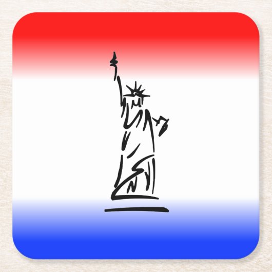 Liberty Red Blue Stripe Rechteckiger Pappuntersetzer (Vorderseite)