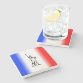 Liberty Red Blue Stripe Steinuntersetzer (Seitenansicht)