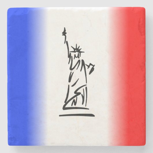Liberty Red Blue Stripe Steinuntersetzer (Vorderseite)