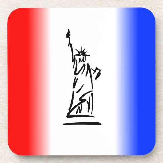 Liberty Red Blue Stripe Untersetzer (Vorderseite)