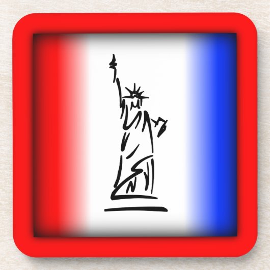 Liberty Red Blue Stripe Untersetzer (Vorderseite)
