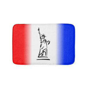 Liberty Red White Stripe Badematte