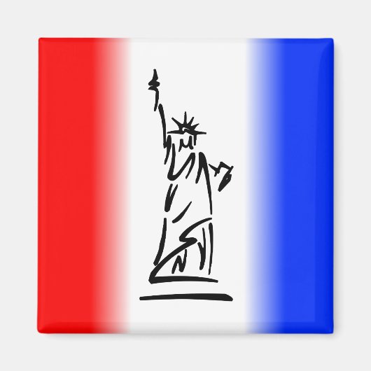 Liberty Red White Stripe Magnet (Vorne)