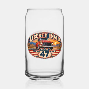 Liberty Road Route 47 doppelseitige Dose Dosenglas