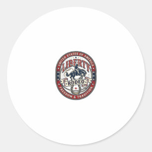 Liberty Rodeo Patriotisch Patriotischer Rodeo West Runder Aufkleber