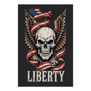 Liberty-Schädel und Adler Poster