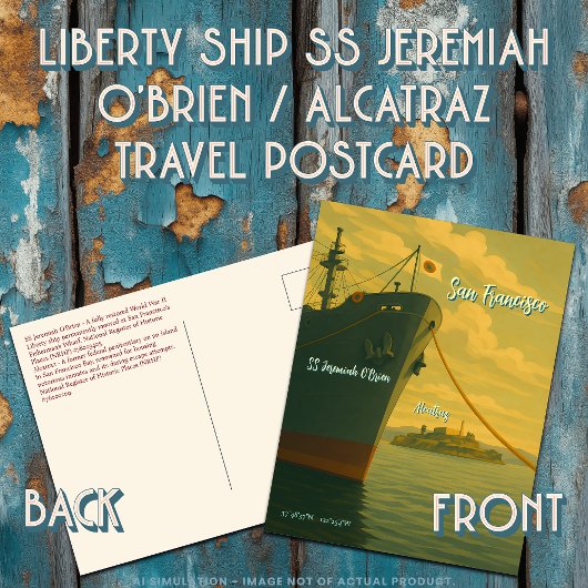 Liberty Ship SS Jeremiah O'Brien | Alcatraz Travel Postkarte