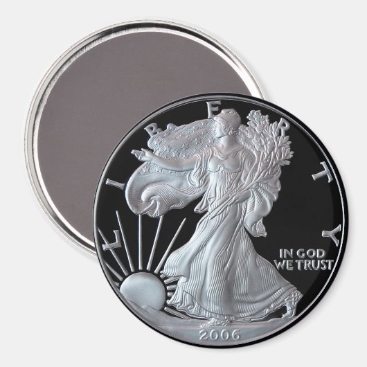 Liberty Silver Dollar Head 2006 Magnet (Vorderseite/Rückseite)