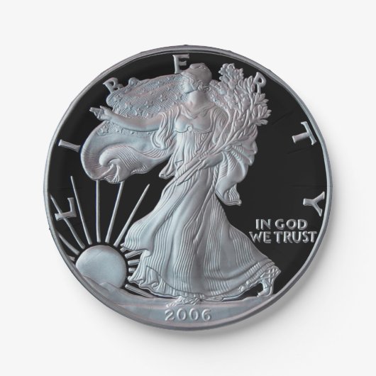 Liberty Silver Dollar Head 2006 Pappteller (Vorderseite)