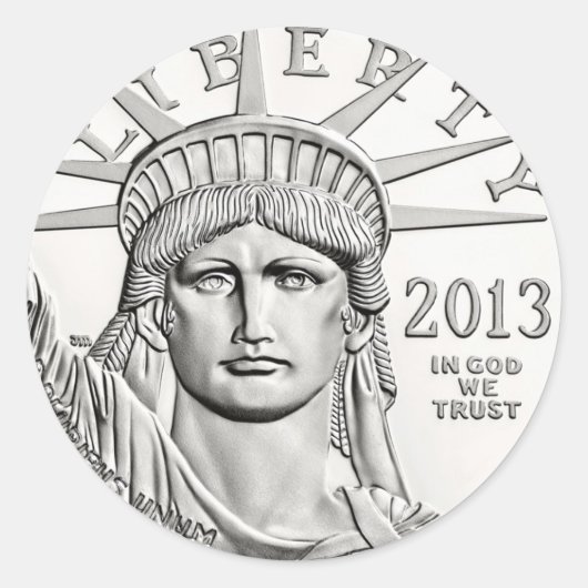 Liberty Silver Dollar Runder Aufkleber (Vorderseite)