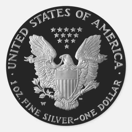 Liberty Silver Dollar Schwanz 2006 Runder Aufkleber (Vorderseite)